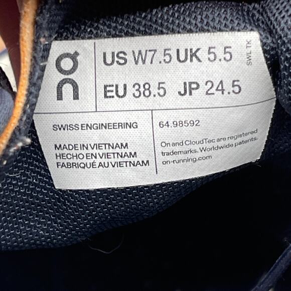 On Cloud Cloudvista Shoes Womens 7.5 Midnight Blue Copper Trail Running Comfort - Picture 8 of 8